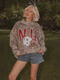 Nebraska Huskers Helmet Fade Camo Weekend Mock Neck Sweatshirt