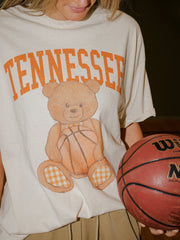 Tennessee Vols Basketball Bear Off White Thrifted Tee