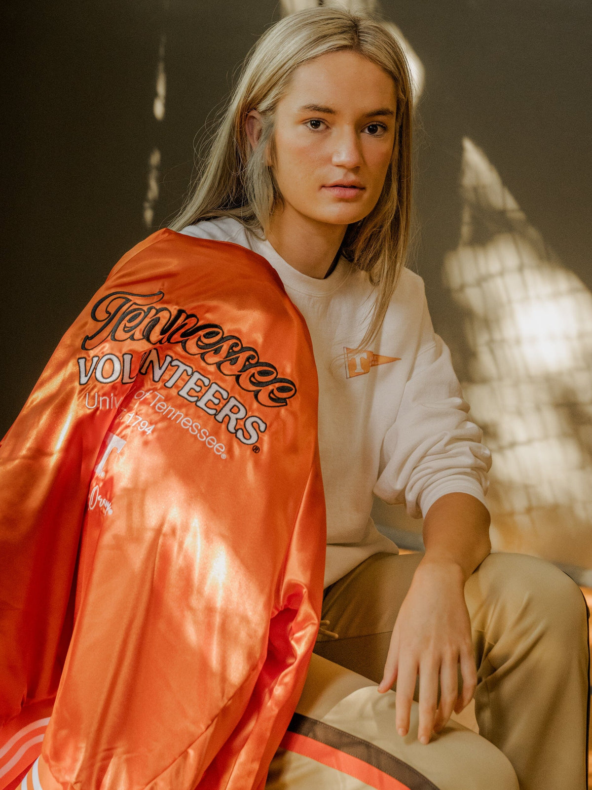 Tennessee Vols Orange Embroidered Satin Jacket