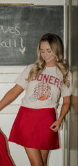 Sooners Basketball Fling Puff Ink Off White Thrifted Tee