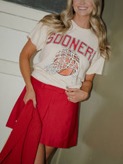 Sooners Basketball Fling Puff Ink Off White Thrifted Tee
