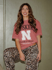 Nebraska Huskers Volleyball Logo Red CC Tee