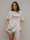 OU Sooners Softball Stencil Off White Thrifted Tee
