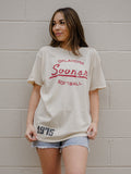 OU Sooners Softball Stencil Off White Thrifted Tee
