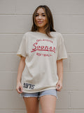 OU Sooners Softball Stencil Off White Thrifted Tee