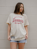 OU Sooners Softball Stencil Off White Thrifted Tee