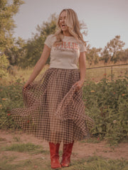 Willie Nelson Horses Off White Micro Cropped Tee
