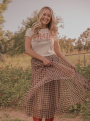 Willie Nelson Horses Off White Micro Cropped Tee