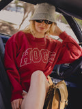 Arkansas Razorbacks Hogs Polka Dot Puff Ink Weekend Red Mock Neck Sweatshirt