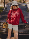 Arkansas Razorbacks Hogs Polka Dot Puff Ink Weekend Red Mock Neck Sweatshirt