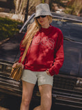 Arkansas Razorbacks Hogs Polka Dot Puff Ink Weekend Red Mock Neck Sweatshirt