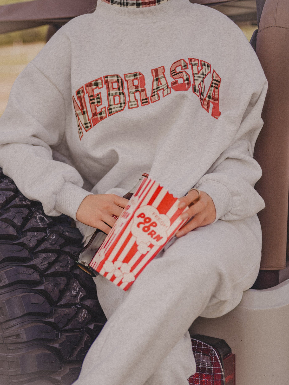 *COMING SOON* Nebraska Huskers Varsity Plaid Mock Neck Sweatshirt