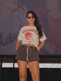 Nebraska Huskers Varsity Stamp Off White Thrifted Tee