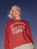OU Sooners Football Icon Red Oversized Crew Hi-Dive Sweatshirt
