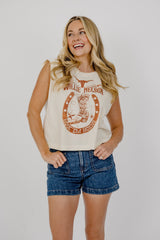 Willie Nelson UT Longhorns Boot Off White Tank