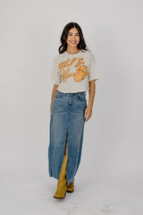 Rolling Stones Hook 'Em Horns Malibu Puff Ink Off White Cropped Tee