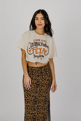 Willie Nelson Long Live Willie & The Texas Longhorns Off White Thrifted Tee