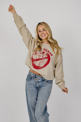 Beat Texas Horn Busters (Crimson Ink) Sand Thrifted Sweatshirt