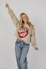 Beat Texas Horn Busters (Crimson Ink) Sand Thrifted Sweatshirt