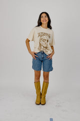 Willie Nelson Roll Me Up & Hook Em Off White Thrifted Tee