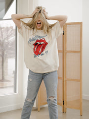 Rolling Stones Start Me Up Off White Thrifted Distressed Tee