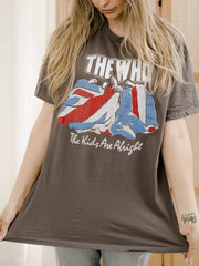 The Who Alright Flag Charcoal Thrifted Distressed Tee