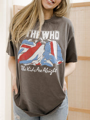 The Who Alright Flag Charcoal Thrifted Distressed Tee