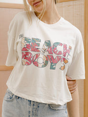 The Beach Boys Neon Palm Off White Cropped Tee
