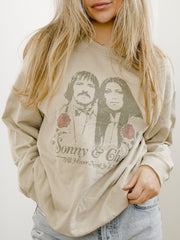 Sonny & Cher All I Need is Love Sand Thrifted Sweatshirt