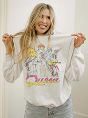 Queen On Stage Puff White Thrifted Sweatshirt