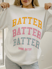 Batter Batter Batter Swing White Sweatshirt