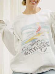 The Beach Boys 80s Surf White Thrifted Sweatshirt