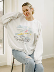 The Beach Boys 80s Surf White Thrifted Sweatshirt