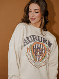 Auburn Tigers Stripe Crest Natural Sweatshirt