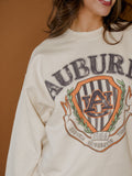 Auburn Tigers Stripe Crest Natural Sweatshirt