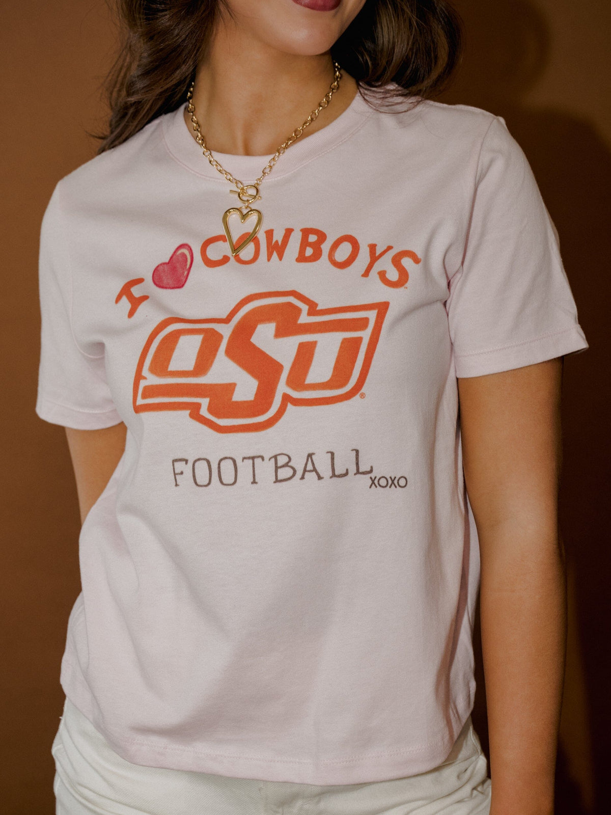 OSU Cowboys Sporty Charm Pink Ellie Perfect Tee