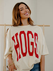 Arkansas Razorbacks Tall Boy Off White One Size Tee