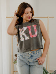 KU Jayhawks Quilted Puff Ink Smoke Tank
