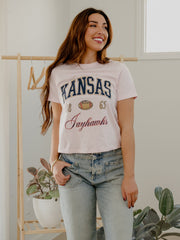 KU Jayhawks Wave Arch Pink Ellie Perfect Tee