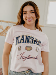 KU Jayhawks Wave Arch Pink Ellie Perfect Tee