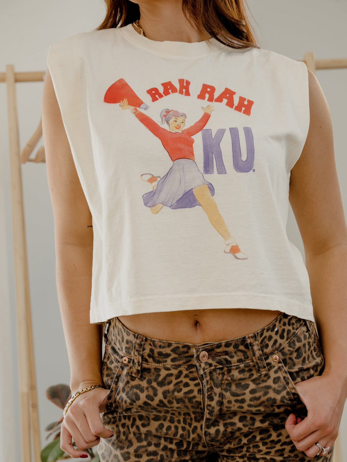 KU Jayhawks Rah Rah Off White Tank