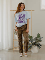 Pink Floyd Cheetah Flyer Blue Thrifted Distressed Tee