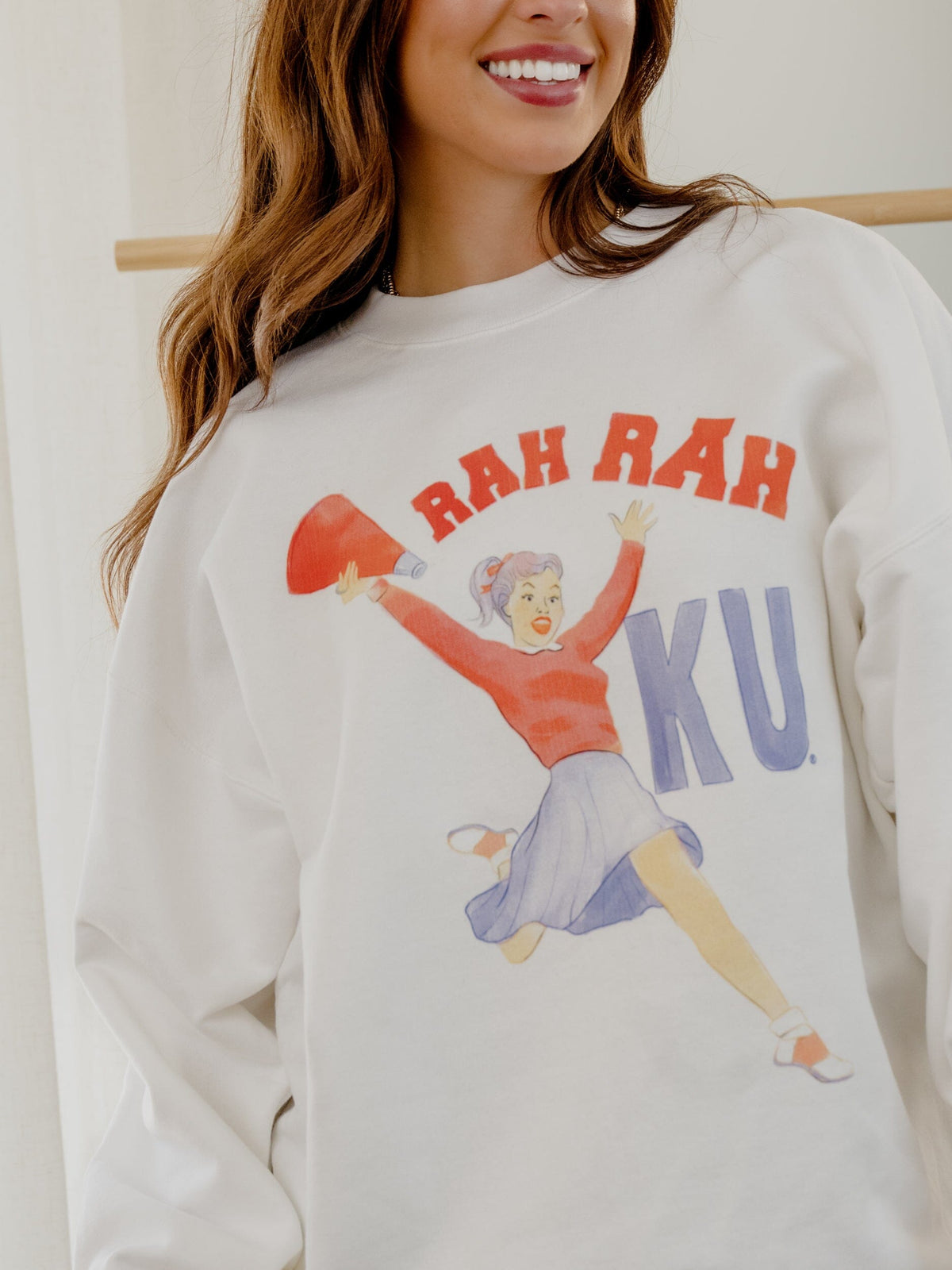 KU Jayhawks Rah Rah White Sweatshirt