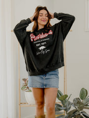Arkansas Razorbacks Letterman Charcoal Chrome Hi Dive Sweatshirt