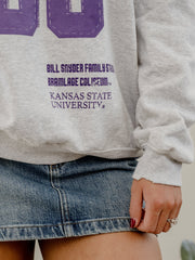 KSU Wildcats Crest Stamp Ash Gray Thrifted Sweatshirt