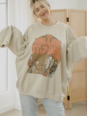 Rolling Stones Stage Circle Sand Thrifted Sweatshirt