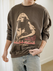 Janis Joplin Madison Square Garden Charcoal Thrifted Sweatshirt
