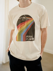 Pink Floyd Dark Side of The Moon Off White Thrifted Distressed Tee
