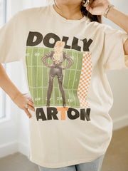 Dolly Parton Rockstar Vols Check Field Off White Thrifted Distressed Tee