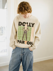 Dolly Parton Rockstar Vols Checkered Field Sand Thrifted Sweatshirt